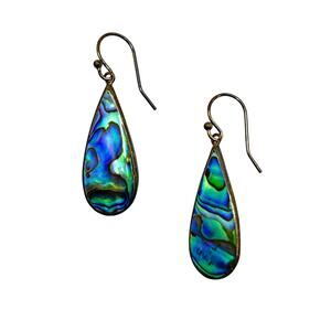 Annika Witt Made in Bali Sterling Silver Abalone Teardrop Earrings